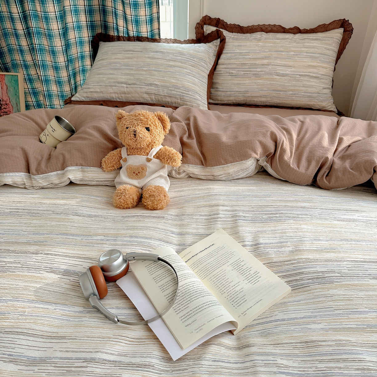 91家纺网 家纺一手货源 找家纺 仟网汇 2026新款彩色花边皱皱纱四件套 罗卡