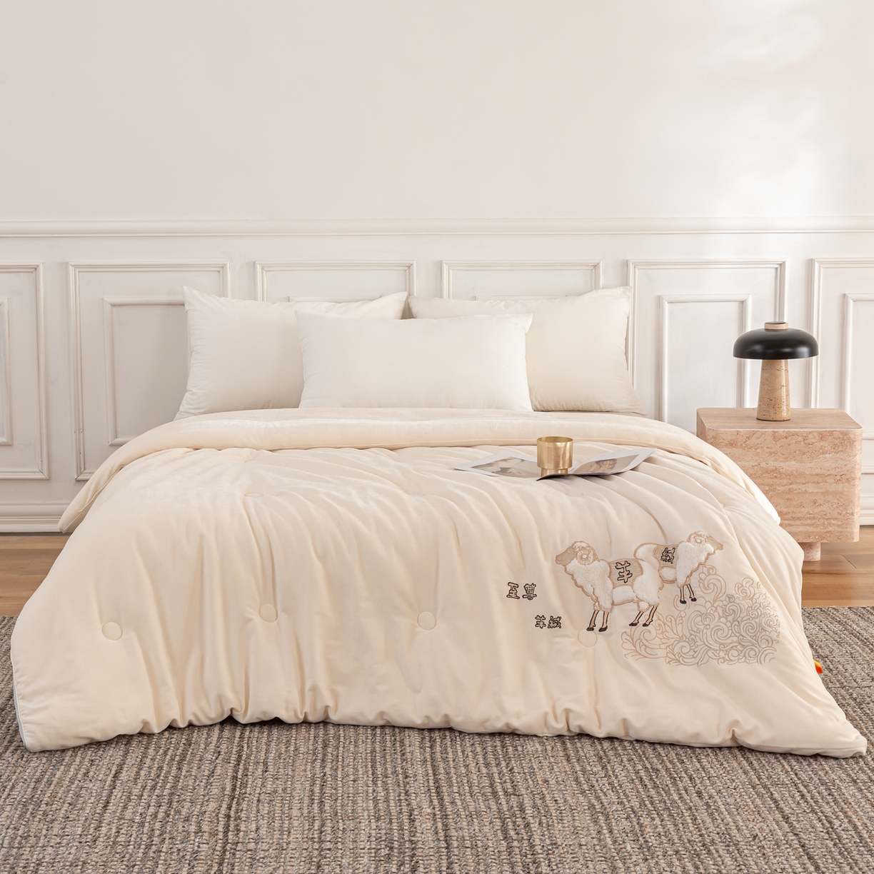 91家纺网 家纺一手货源 找家纺 （总）丽卡家纺 2026春夏新款暖绒棉提花至尊羊绒纤维春秋被 被子被芯