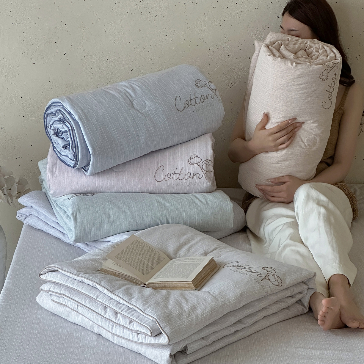 91家纺网 家纺一手货源 找家纺 （总）一加一 2026新款透气简麻新疆棉花被夏被夏凉被空调被-棉花简麻