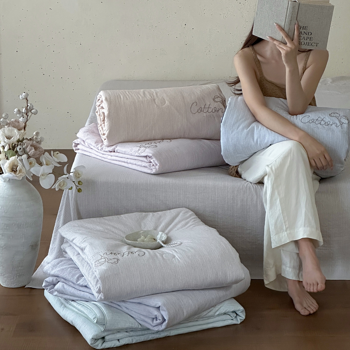 91家纺网 家纺一手货源 找家纺 一加一 2026新款透气简麻新疆棉花被夏被夏凉被空调被-棉花简麻 组合图仅供展示不可下单