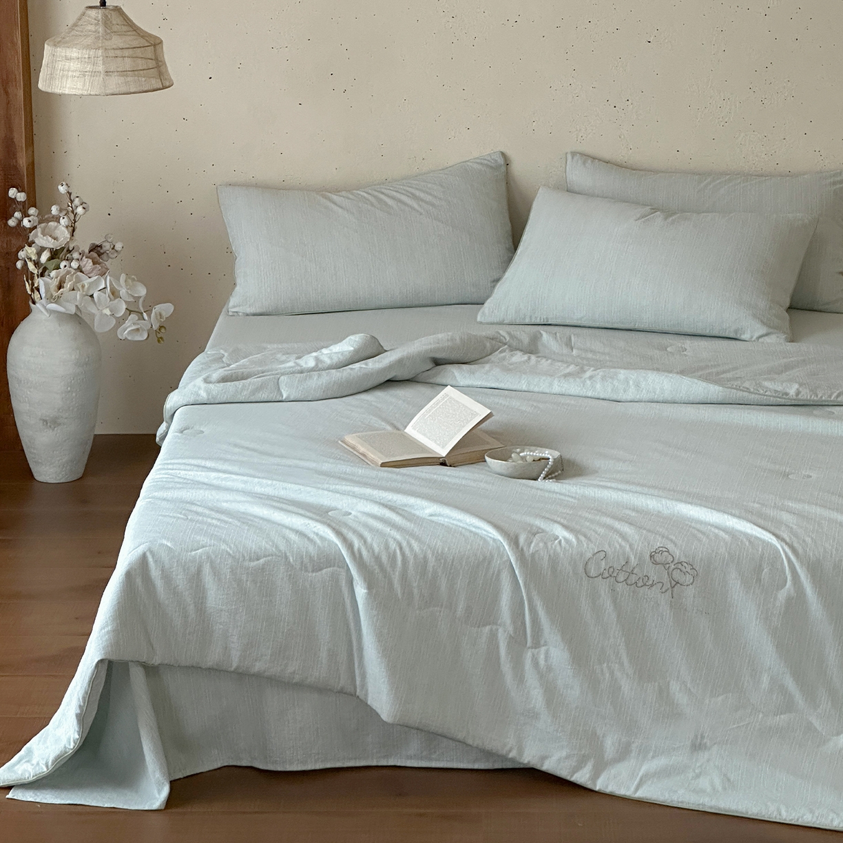 91家纺网 家纺一手货源 找家纺 一加一 2026新款透气简麻新疆棉花被夏被夏凉被空调被-棉花简麻 棉花简麻-绿