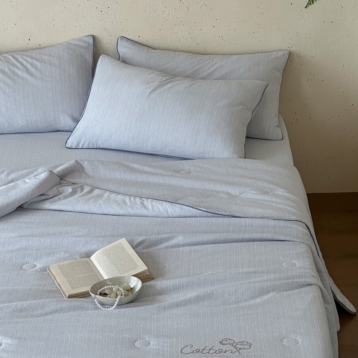 91家纺网 家纺一手货源 找家纺 一加一 2026新款透气简麻新疆棉花被夏被夏凉被空调被-棉花简麻 棉花简麻-蓝