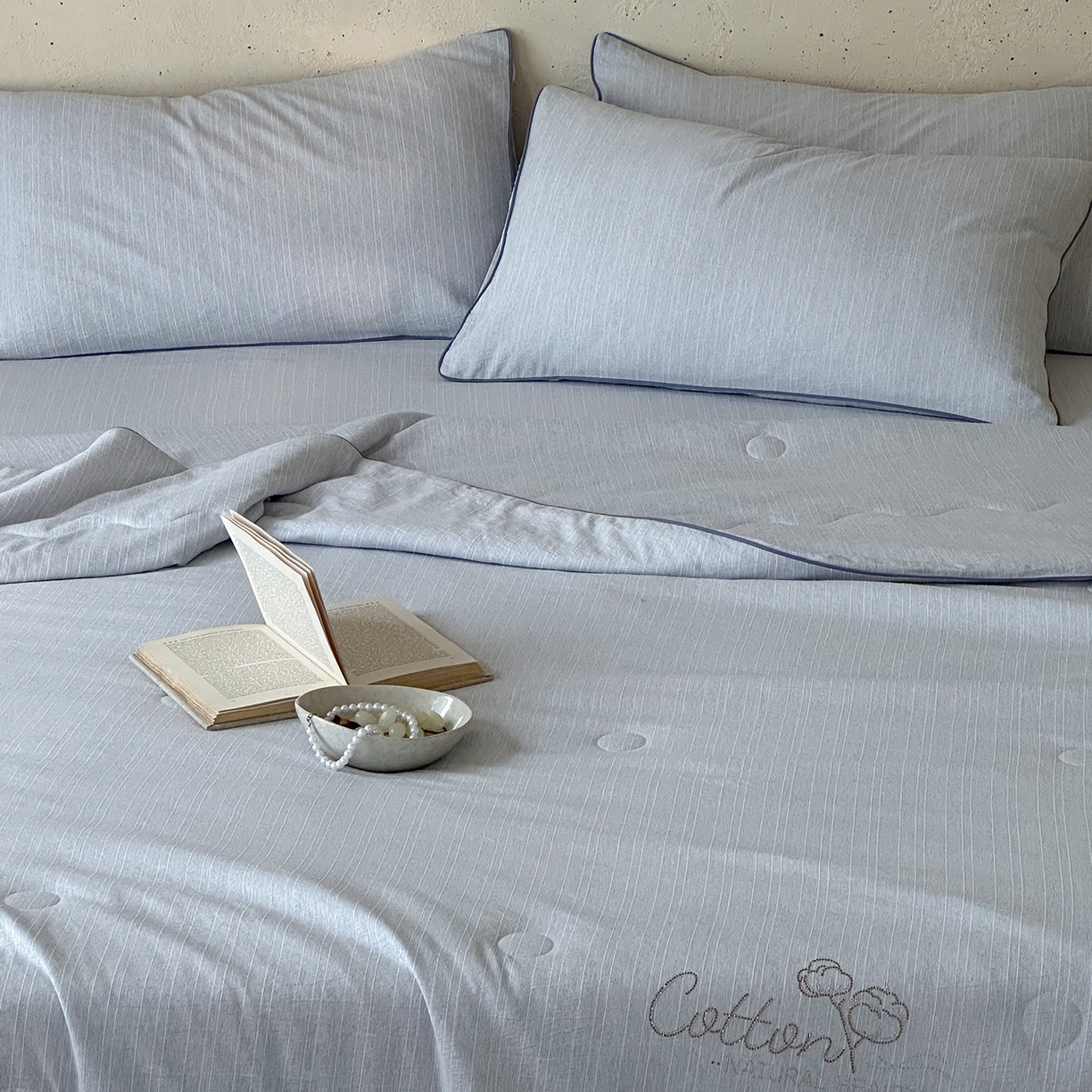 91家纺网 家纺一手货源 找家纺 一加一 2026新款透气简麻新疆棉花被夏被夏凉被空调被-棉花简麻 棉花简麻-蓝