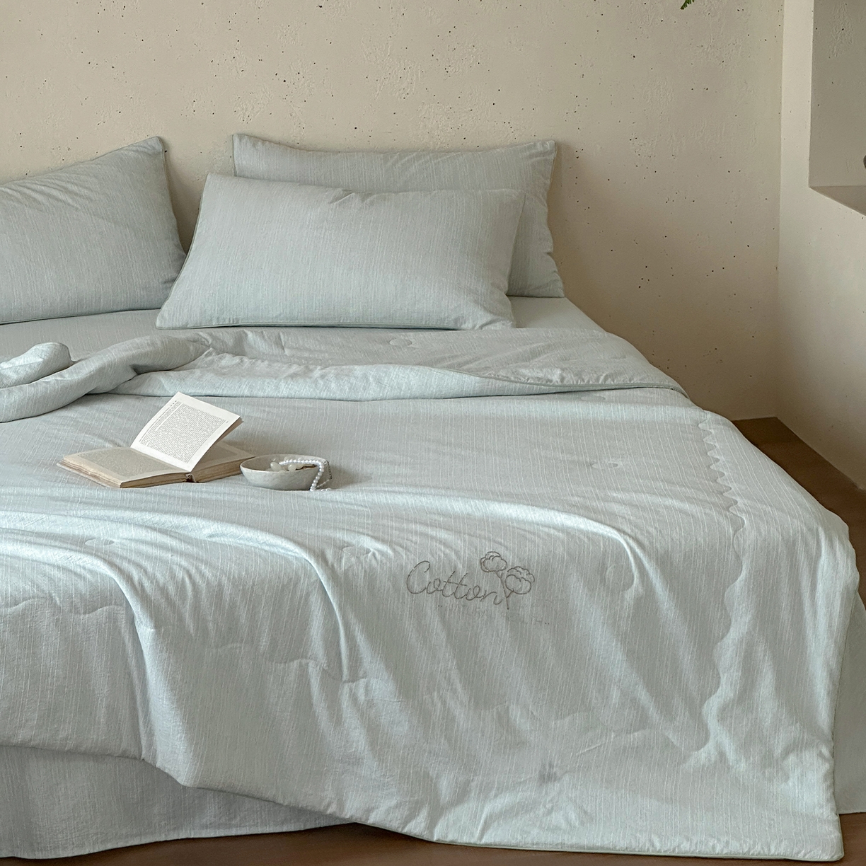 91家纺网 家纺一手货源 找家纺 一加一 2026新款透气简麻新疆棉花被夏被夏凉被空调被-棉花简麻 棉花简麻-绿