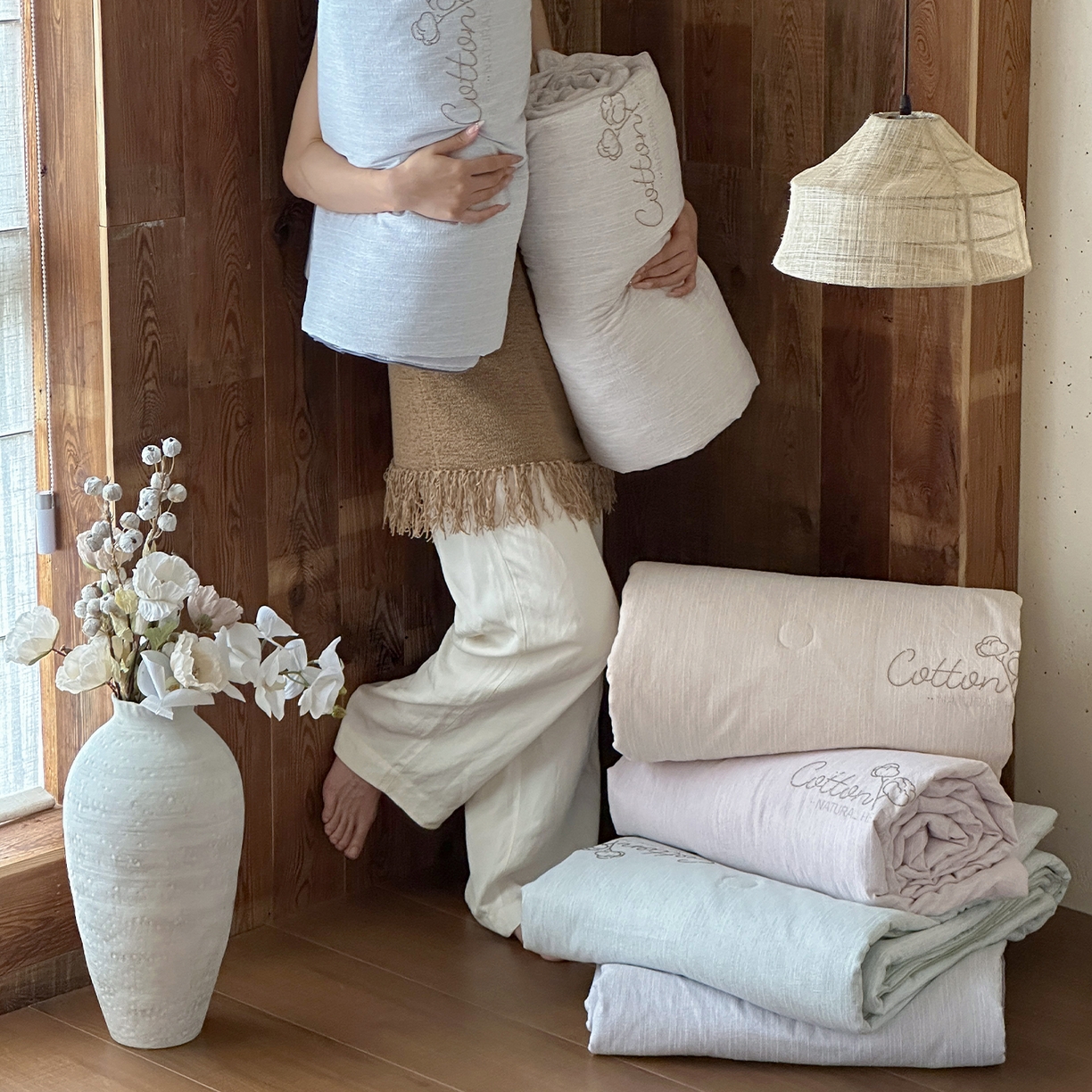 91家纺网 家纺一手货源 找家纺 一加一 2026新款透气简麻新疆棉花被夏被夏凉被空调被-棉花简麻 组合图仅供展示不可下单