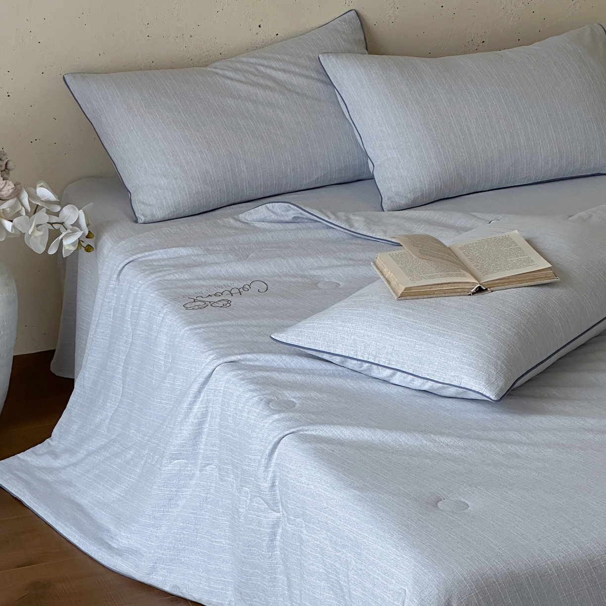 91家纺网 家纺一手货源 找家纺 一加一 2026新款透气简麻新疆棉花被夏被夏凉被空调被-棉花简麻 棉花简麻-蓝