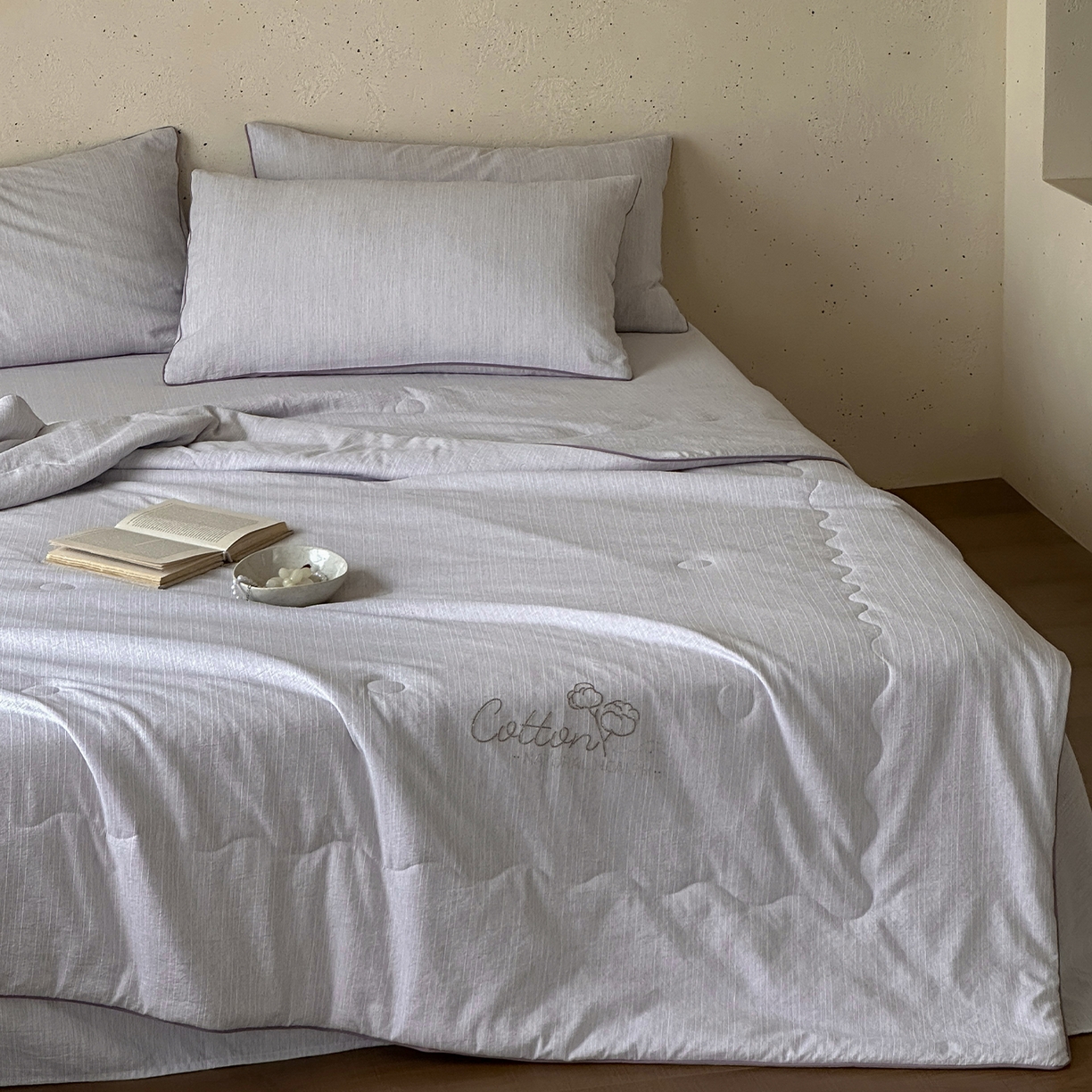 91家纺网 家纺一手货源 找家纺 一加一 2026新款透气简麻新疆棉花被夏被夏凉被空调被-棉花简麻 棉花简麻-紫