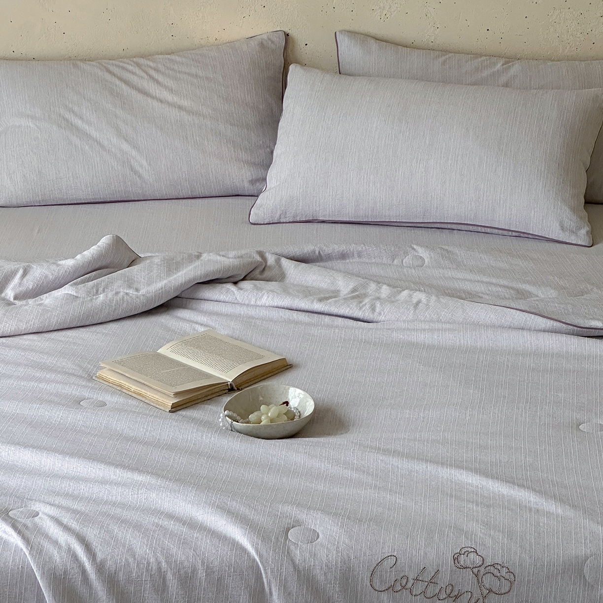 91家纺网 家纺一手货源 找家纺 一加一 2026新款透气简麻新疆棉花被夏被夏凉被空调被-棉花简麻 棉花简麻-紫