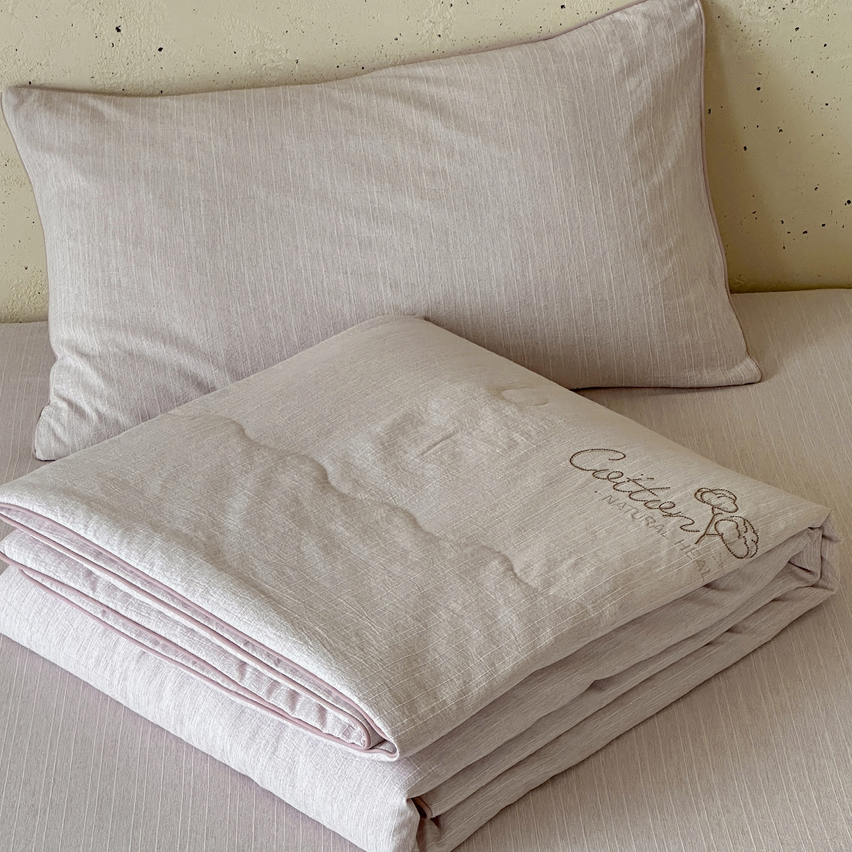 一加一 2026新款透气简麻新疆棉花被夏被夏凉被空调被-棉花简麻 棉花简麻-粉