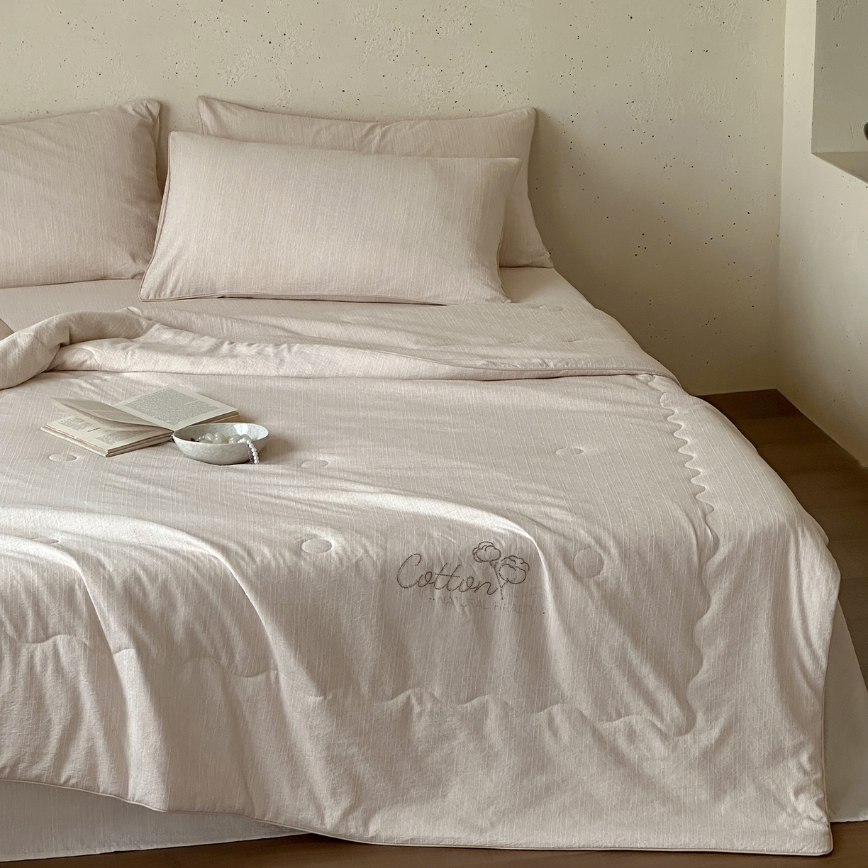 91家纺网 家纺一手货源 找家纺 一加一 2026新款透气简麻新疆棉花被夏被夏凉被空调被-棉花简麻 棉花简麻-卡其