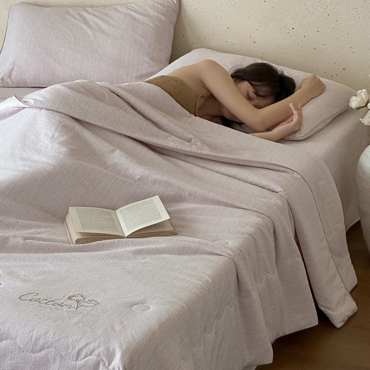 91家纺网 家纺一手货源 找家纺 一加一 2026新款透气简麻新疆棉花被夏被夏凉被空调被-棉花简麻 棉花简麻-粉