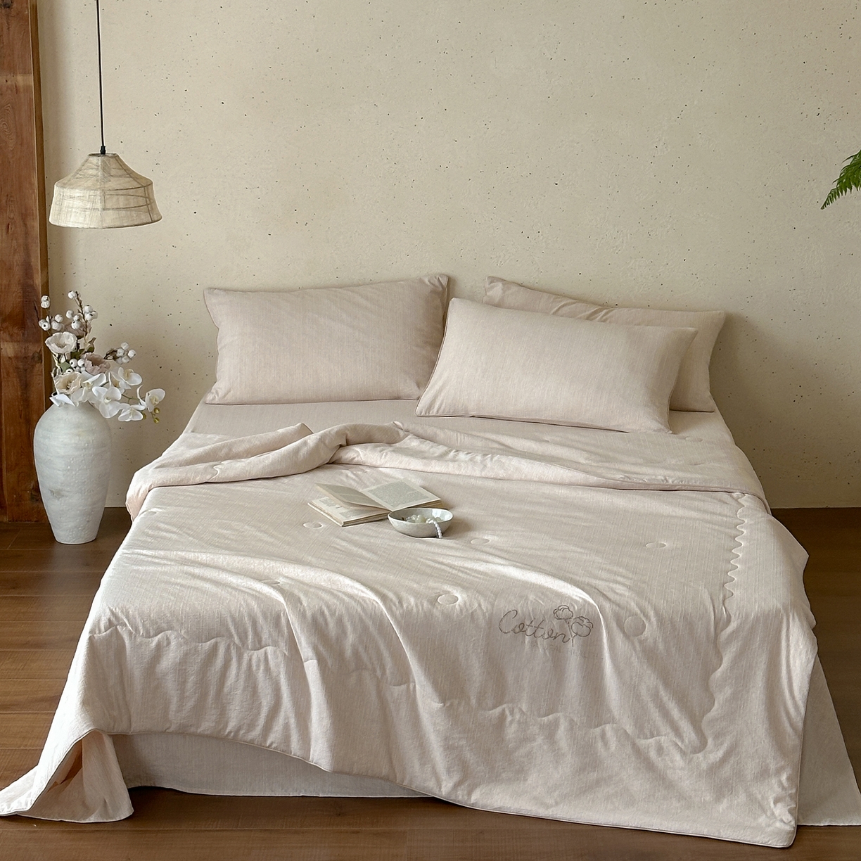 91家纺网 家纺一手货源 找家纺 一加一 2026新款透气简麻新疆棉花被夏被夏凉被空调被-棉花简麻 棉花简麻-卡其