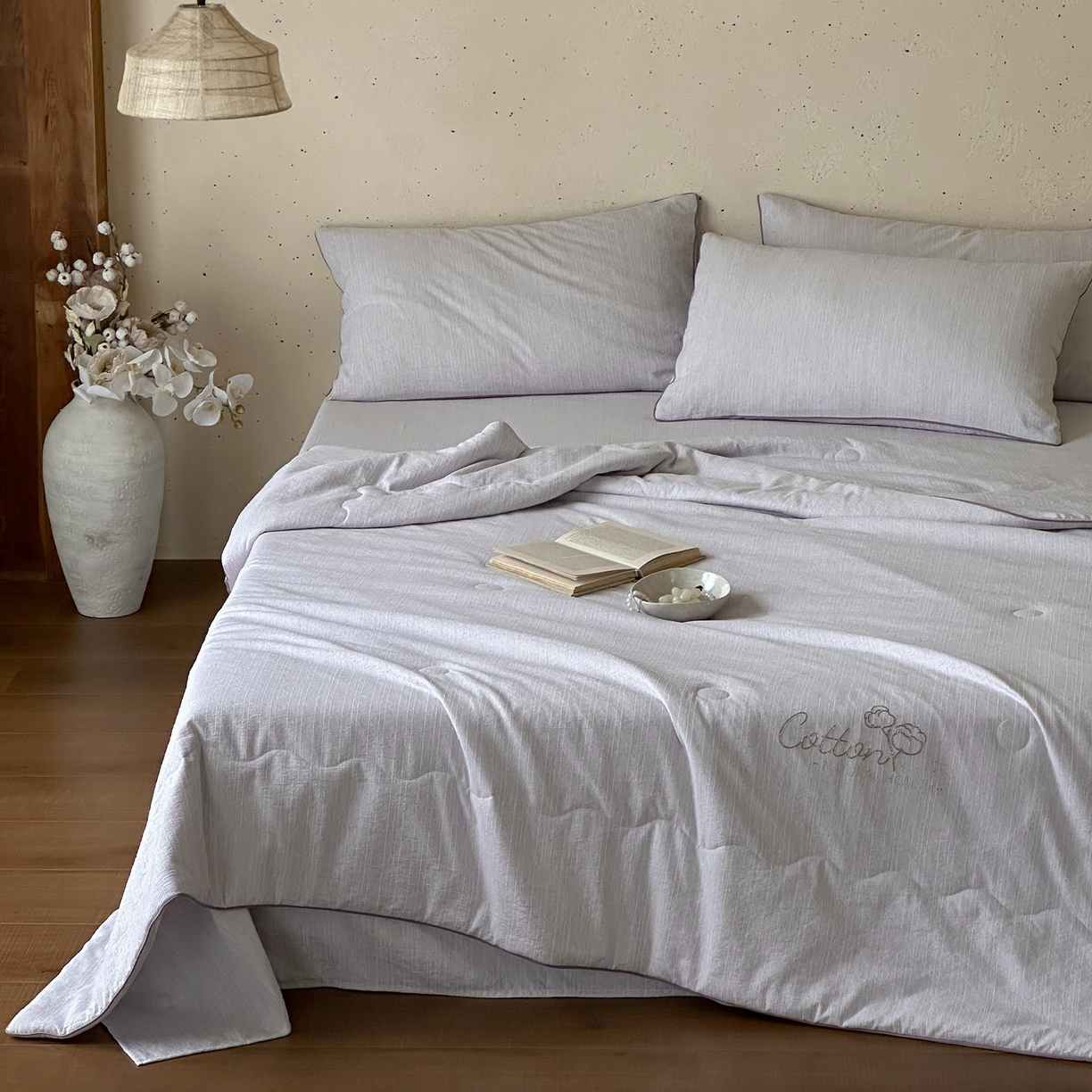 91家纺网 家纺一手货源 找家纺 一加一 2026新款透气简麻新疆棉花被夏被夏凉被空调被-棉花简麻 棉花简麻-紫