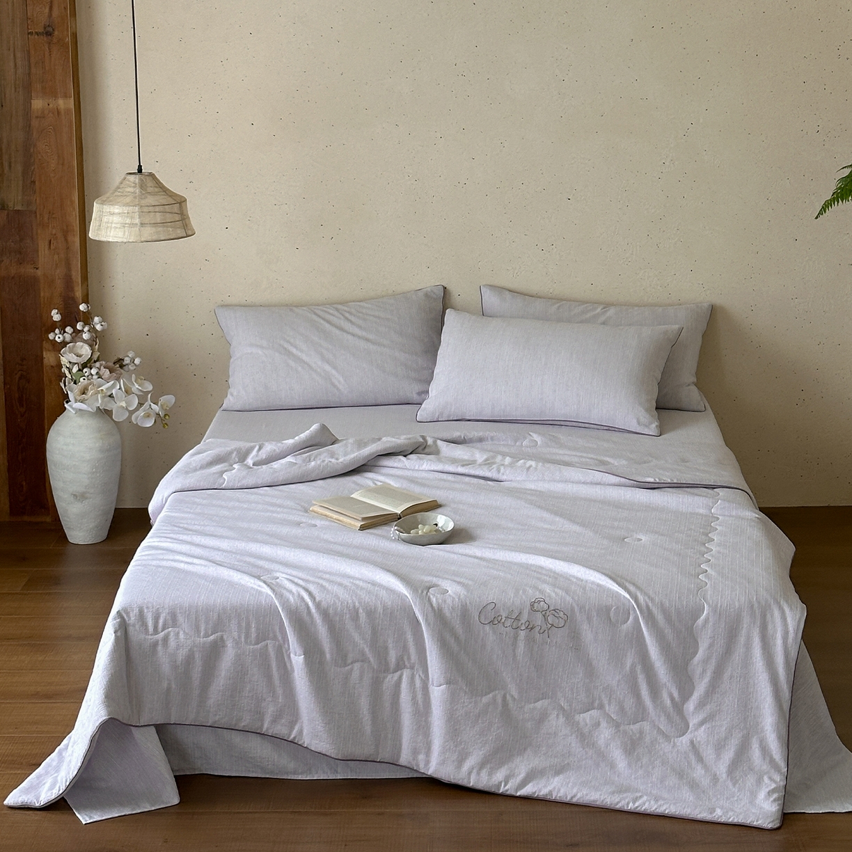 91家纺网 家纺一手货源 找家纺 一加一 2026新款透气简麻新疆棉花被夏被夏凉被空调被-棉花简麻 棉花简麻-紫