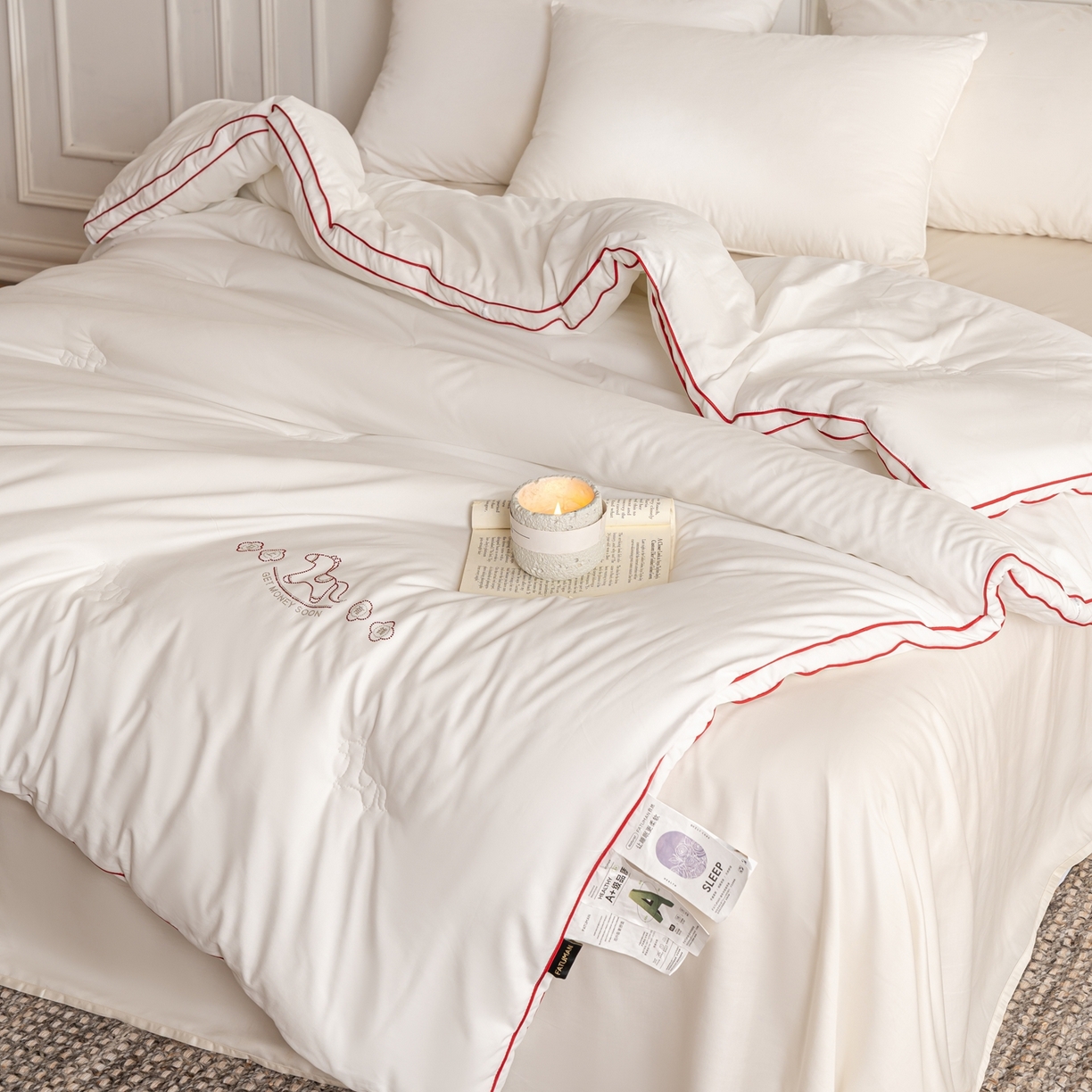 91家纺网 家纺一手货源 找家纺 （总）丽卡家纺 2026春夏新款丽锦棉烫钻燕窝蛋白春秋被 被子被芯