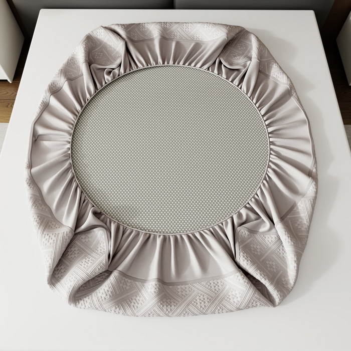 91家纺网 家纺一手货源 找家纺 宜派家纺 2026新款PE凉感冰丝席三件套-床笠款 织序 -灰