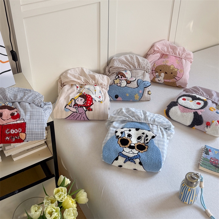 91家纺网 家纺一手货源 找家纺 暖生活 2026新款全棉水洗棉毛巾绣夏被春秋被四件套 组合图仅做展示不可下单