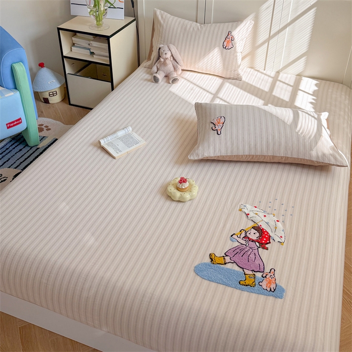 91家纺网 家纺一手货源 找家纺 暖生活 2026新款全棉水洗棉毛巾绣夏被春秋被四件套 下雨天