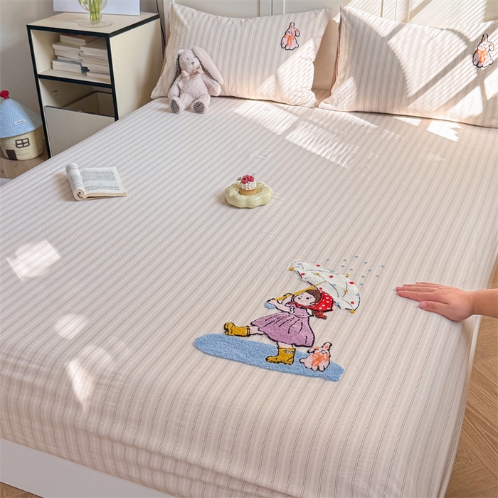 91家纺网 家纺一手货源 找家纺 暖生活 2026新款全棉水洗棉毛巾绣夏被春秋被四件套 下雨天