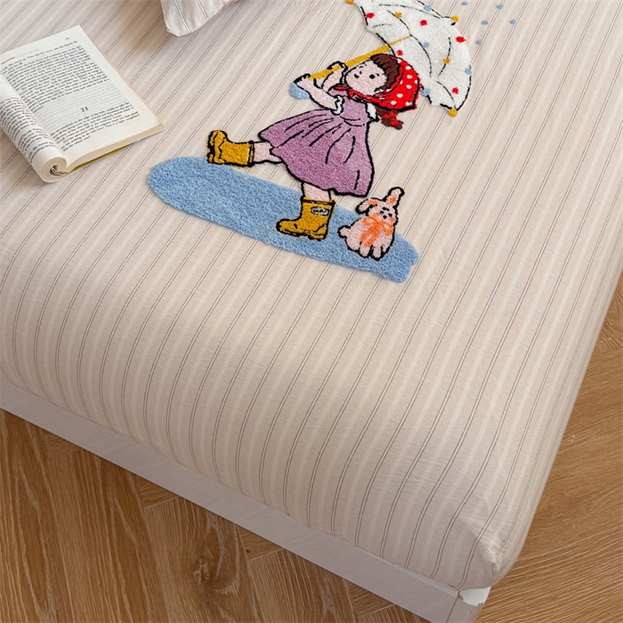 91家纺网 家纺一手货源 找家纺 暖生活 2026新款全棉水洗棉毛巾绣夏被春秋被四件套 下雨天