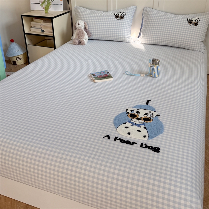 91家纺网 家纺一手货源 找家纺 暖生活 2026新款全棉水洗棉毛巾绣夏被春秋被四件套 墨镜小狗