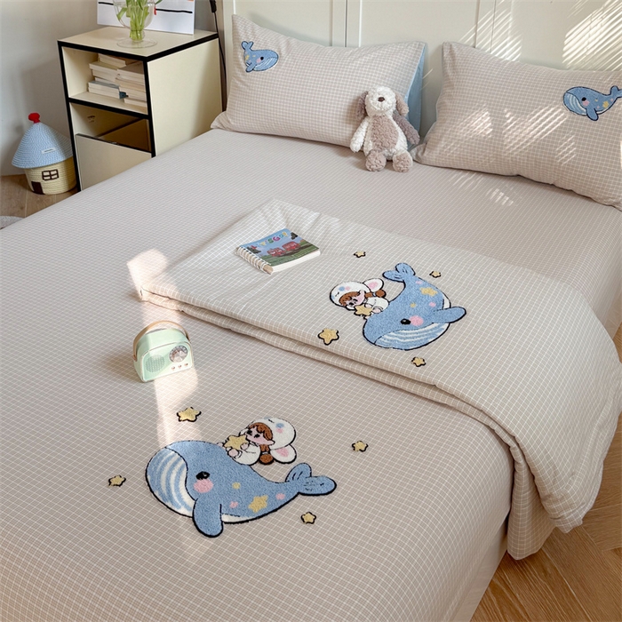 91家纺网 家纺一手货源 找家纺 （总）暖生活 2026新款全棉水洗棉毛巾绣夏被春秋被四件套