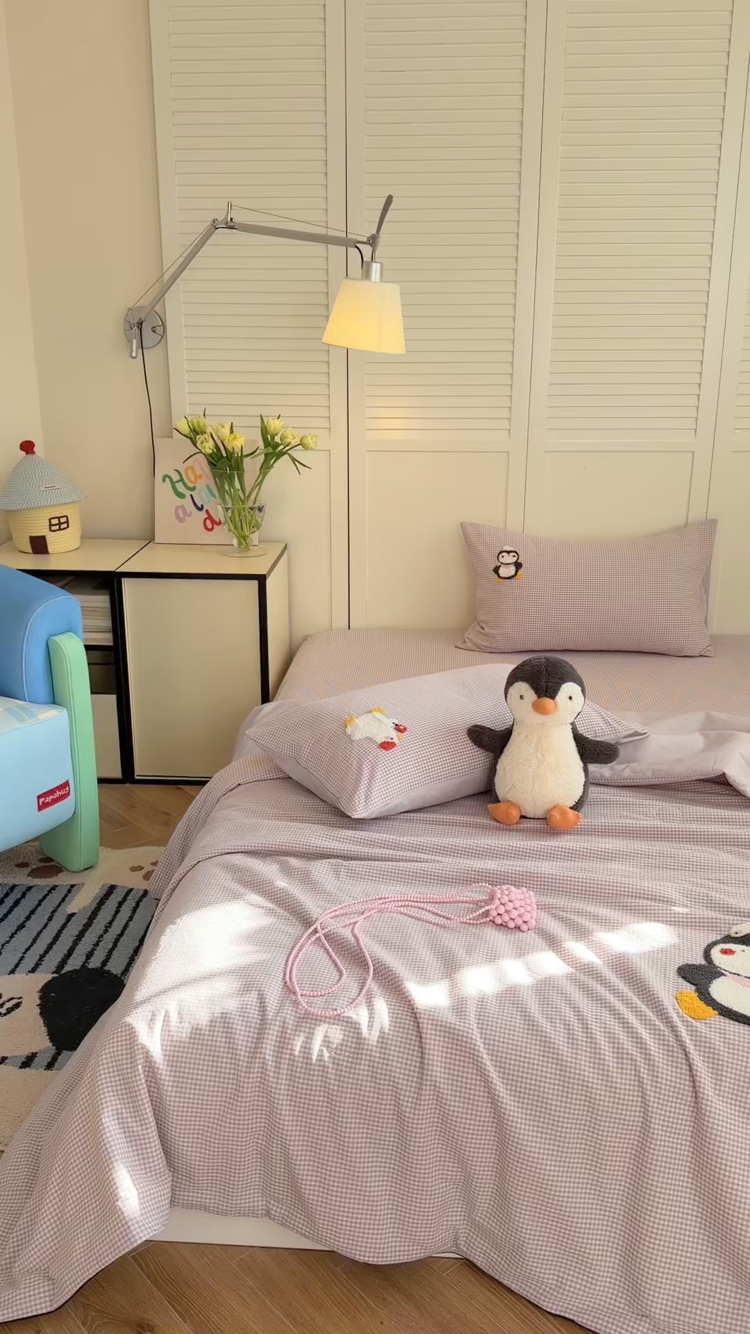 91家纺网 家纺一手货源 找家纺 暖生活 2026新款全棉水洗棉毛巾绣夏被春秋被四件套 小企鹅