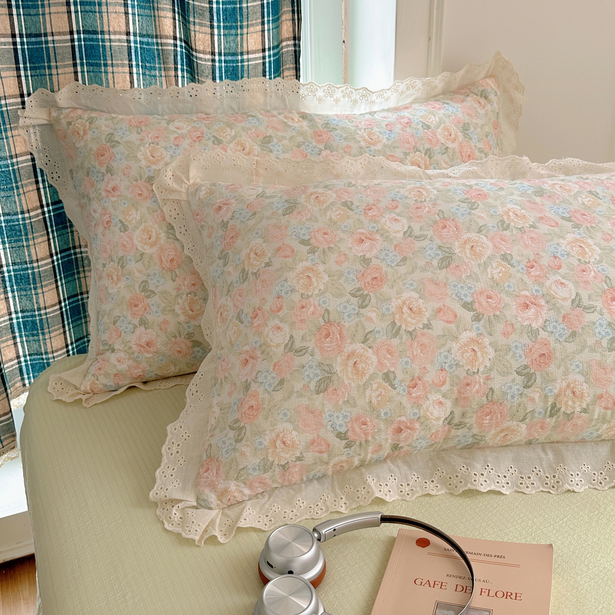 91家纺网 家纺一手货源 找家纺 仟网汇 2026新款彩色花边皱皱纱四件套 邂逅