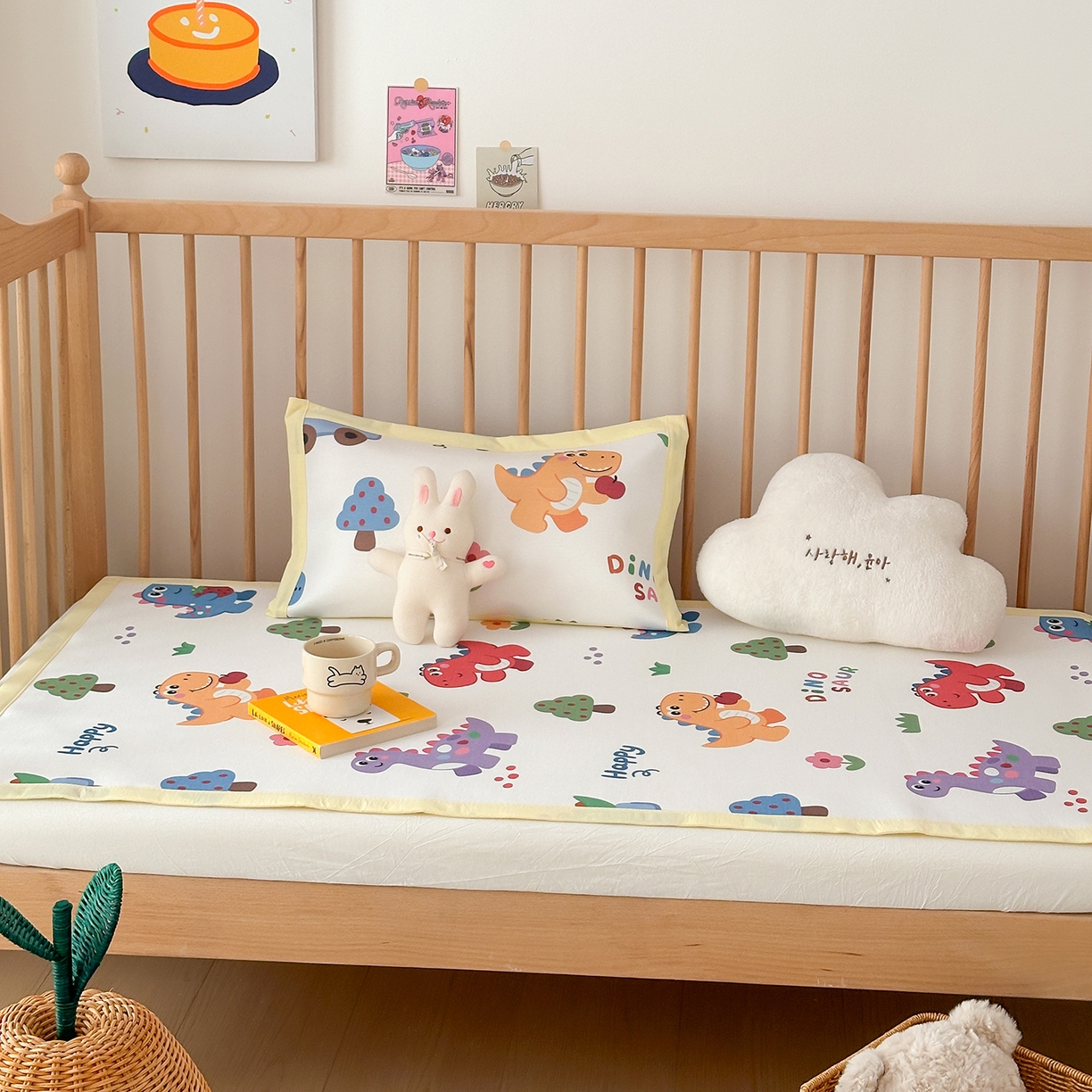 91家纺网 家纺一手货源 找家纺 嗨生活 2026新款冰丝枕套儿童枕套幼儿园单枕套枕套单件 恐龙世界