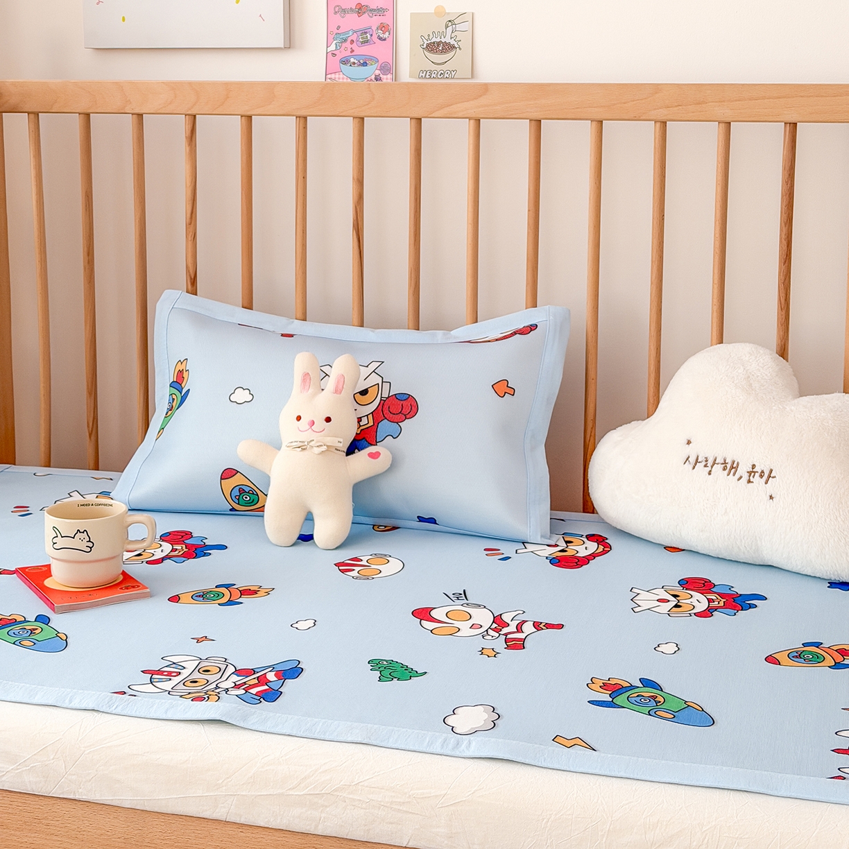 91家纺网 家纺一手货源 找家纺 嗨生活 2026新款冰丝枕套儿童枕套幼儿园单枕套枕套单件 宇宙超人