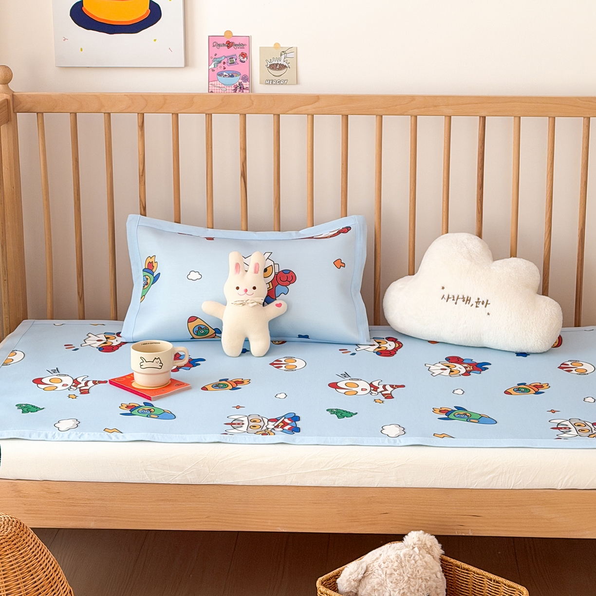 91家纺网 家纺一手货源 找家纺 嗨生活 2026新款冰丝枕套儿童枕套幼儿园单枕套枕套单件 宇宙超人