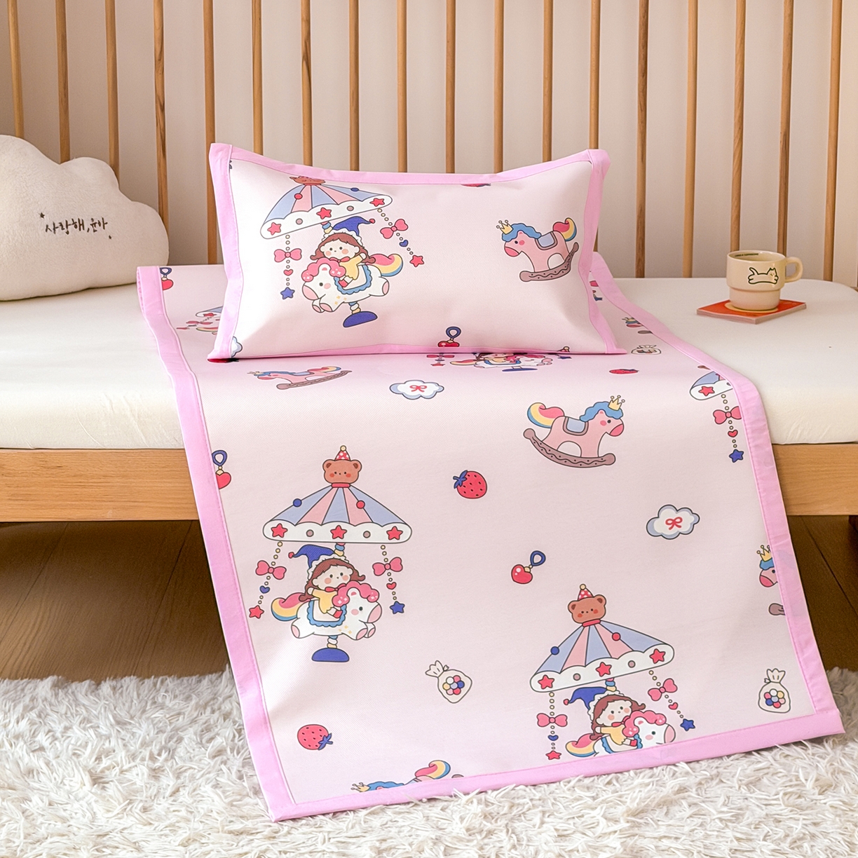 91家纺网 家纺一手货源 找家纺 嗨生活 2026新款冰丝枕套儿童枕套幼儿园单枕套枕套单件 公主女孩