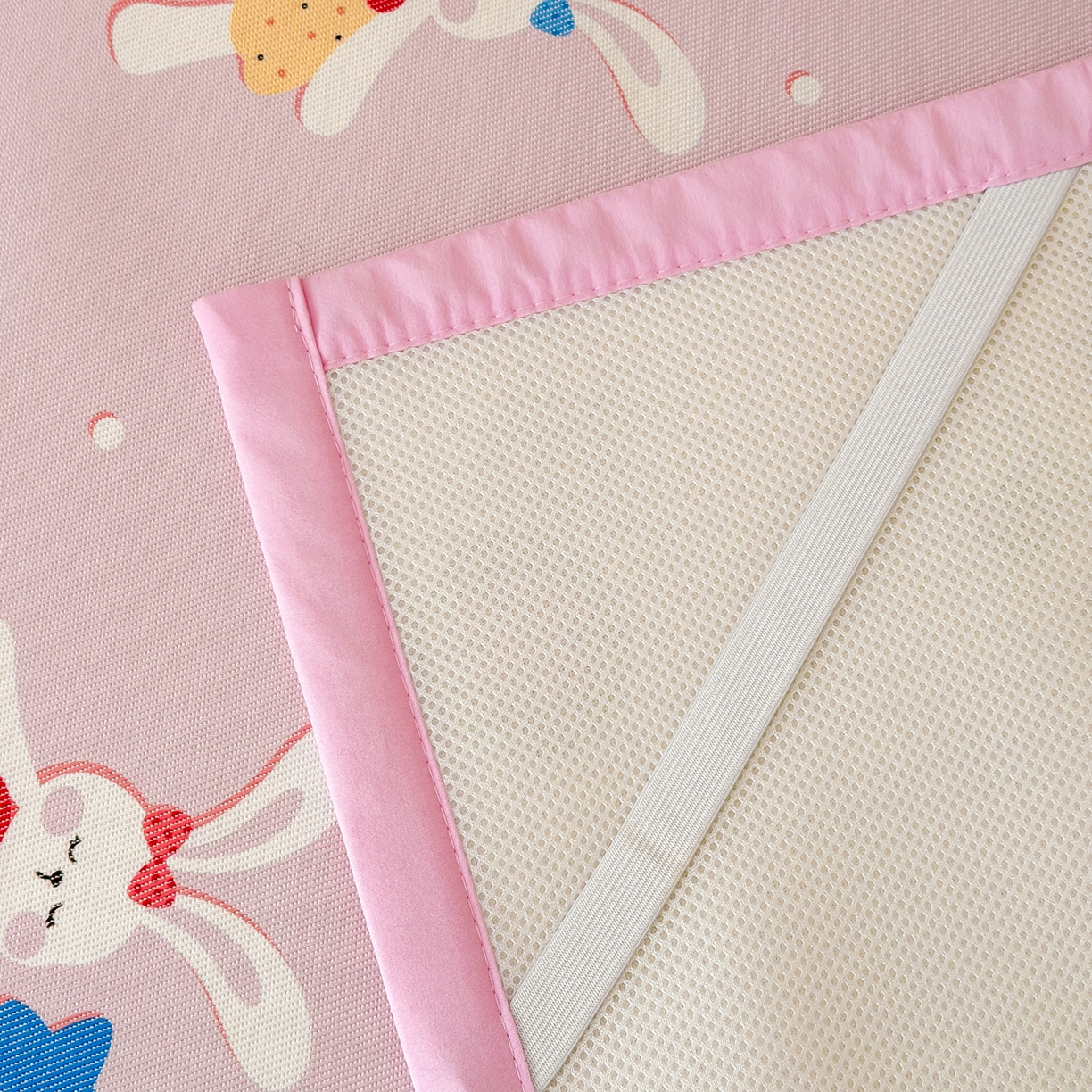 91家纺网 家纺一手货源 找家纺 嗨生活 2026新款冰丝枕套儿童枕套幼儿园单枕套枕套单件 粉红小兔