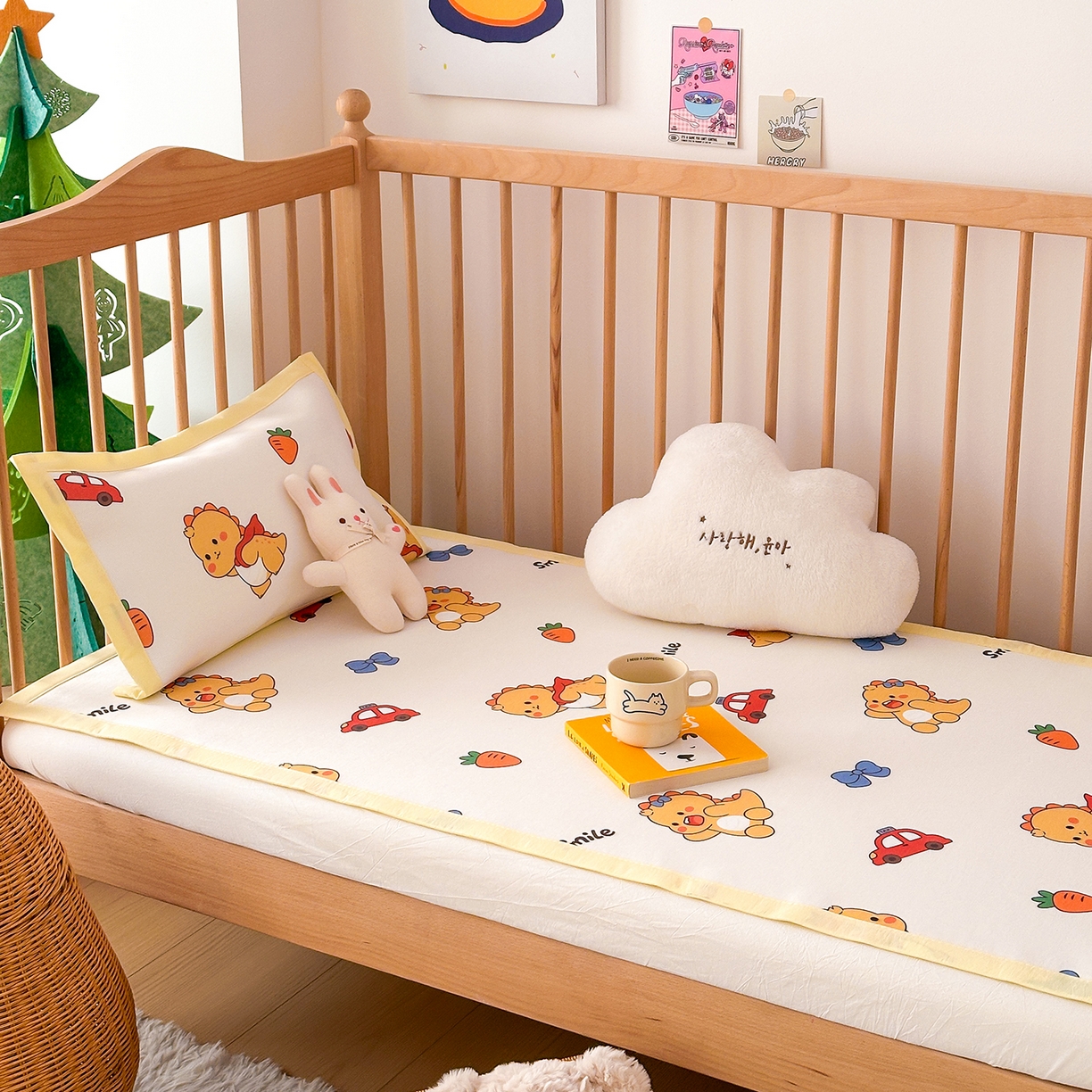 91家纺网 家纺一手货源 找家纺 嗨生活 2026新款冰丝枕套儿童枕套幼儿园单枕套枕套单件 可爱奶龙