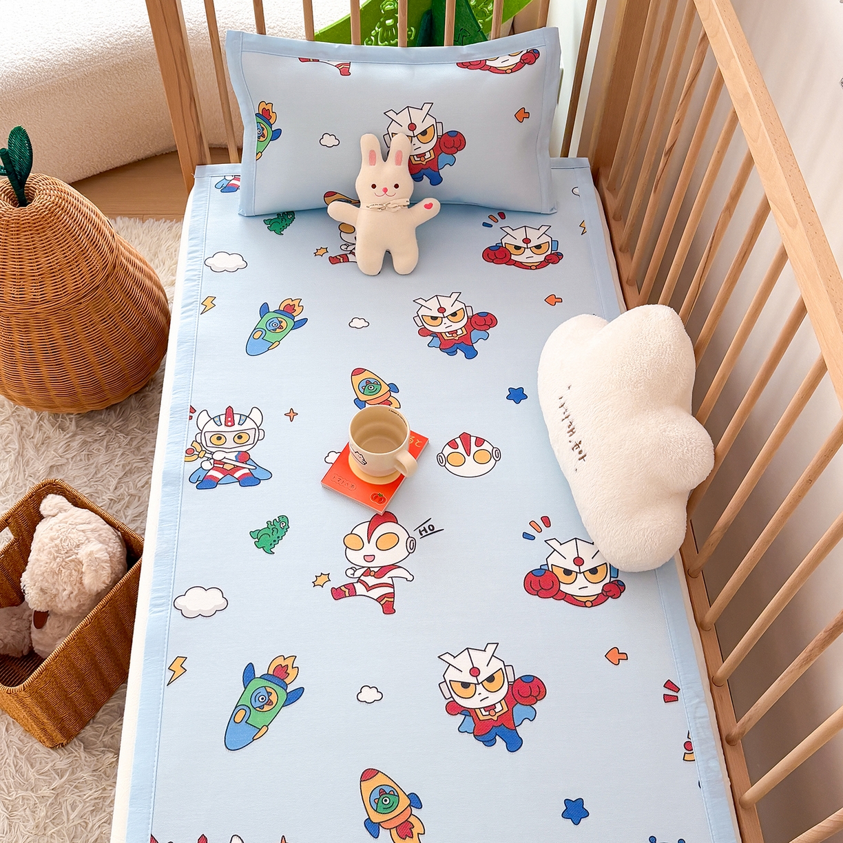 91家纺网 家纺一手货源 找家纺 嗨生活 2026新款冰丝枕套儿童枕套幼儿园单枕套枕套单件 宇宙超人