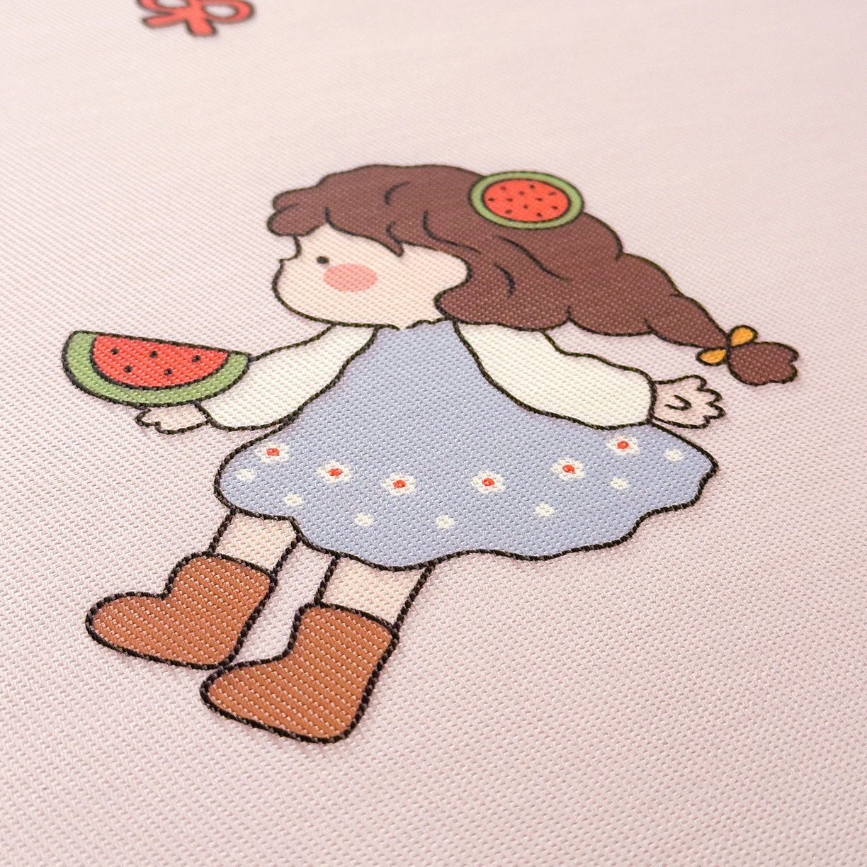 91家纺网 家纺一手货源 找家纺 嗨生活 2026新款冰丝枕套儿童枕套幼儿园单枕套枕套单件 西瓜女孩