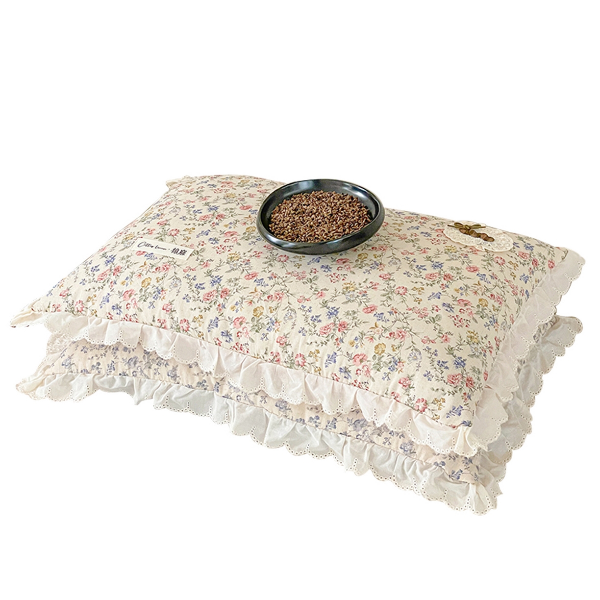 91家纺网 家纺一手货源 找家纺 （总）她喜爱枕芯 2026新款小碎花棉麻荞麦枕