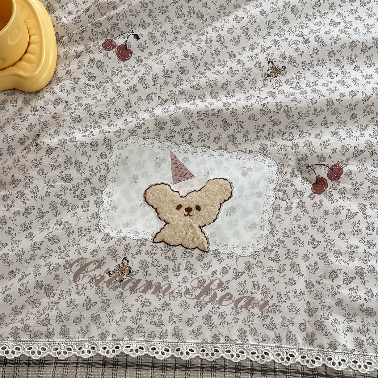 91家纺网 家纺一手货源 找家纺 （总）梵克保罗 2026春夏新款10A抗菌全棉花边双拼云朵棉单夏被夏被夏凉被空调被四件套