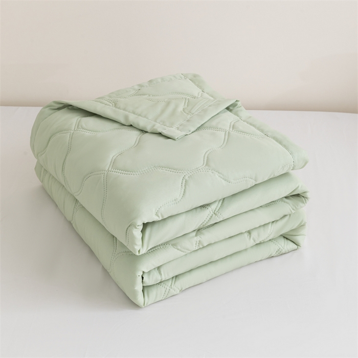 91家纺网 家纺一手货源 找家纺 梵心家纺 2026新款跨境爆款素色纯色水洗棉被TEMU热销夏被夏凉被空调 萌芽绿