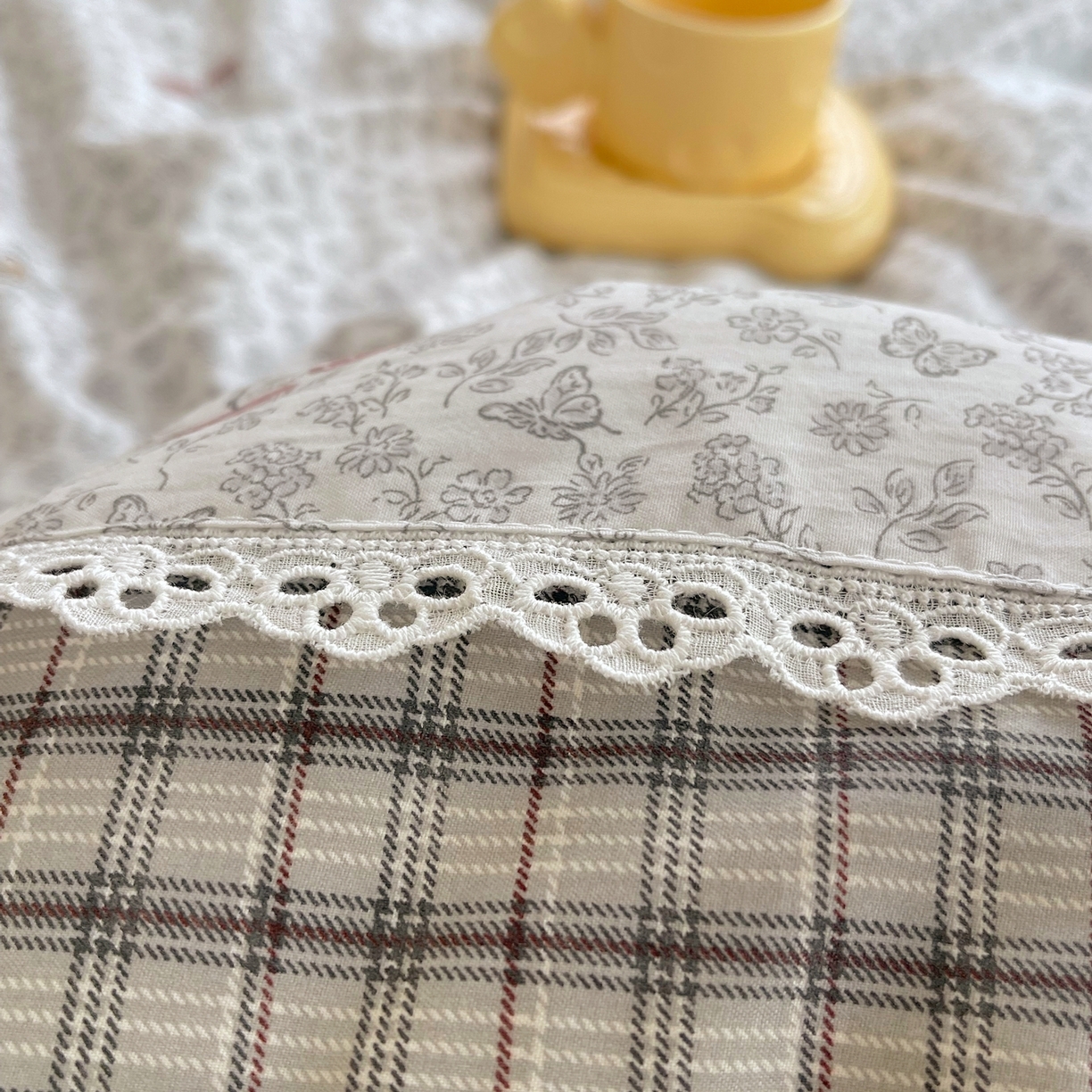 91家纺网 家纺一手货源 找家纺 （总）梵克保罗 2026春夏新款10A抗菌全棉花边双拼云朵棉单夏被夏被夏凉被空调被四件套