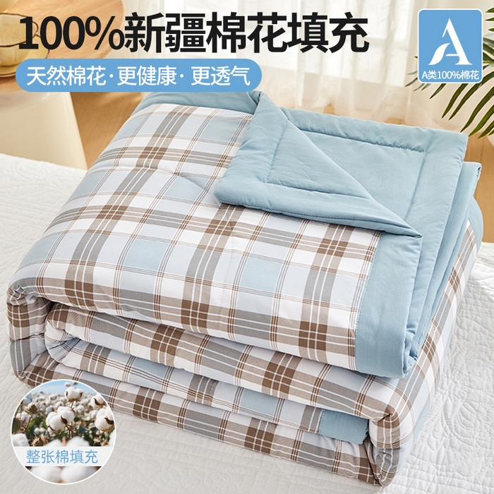 91家纺网 家纺一手货源 找家纺 （总）海洋家纺 2026新款100%新疆棉花印花夏被亲肤仿棉夏凉被纯手包边空调被薄被子 