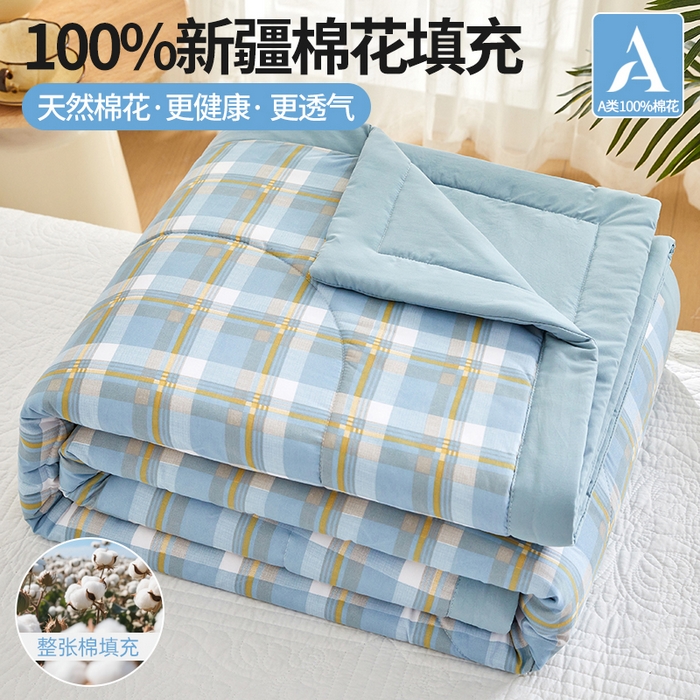 91家纺网 家纺一手货源 找家纺 （总）海洋家纺 2026新款100%新疆棉花印花夏被亲肤仿棉夏凉被纯手包边空调被薄被子 