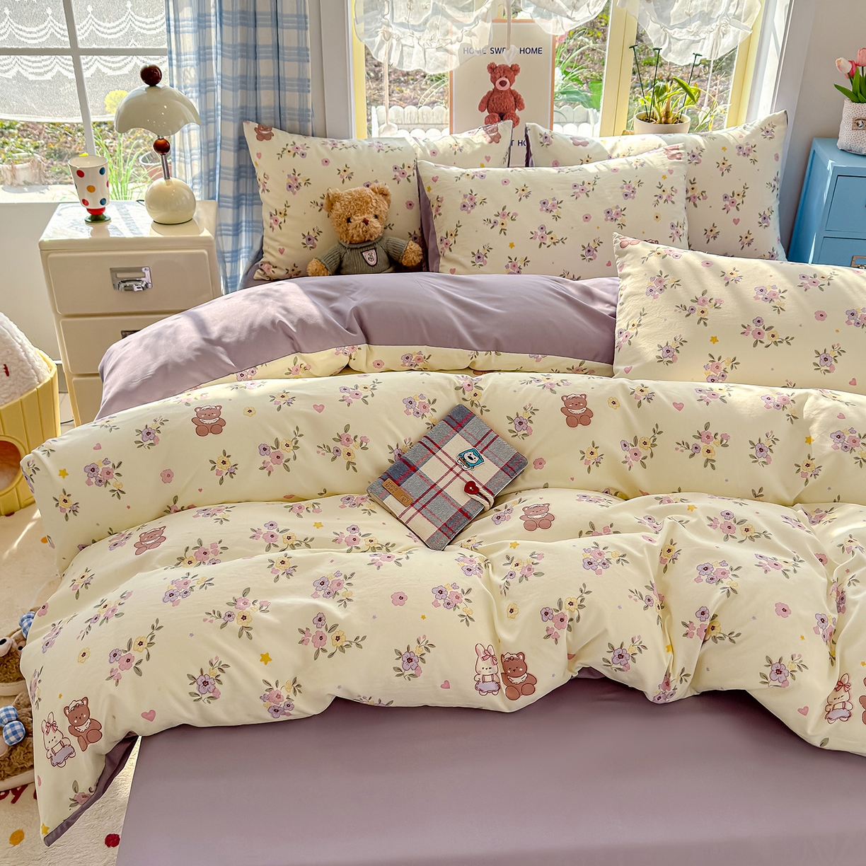 91家纺网 家纺一手货源 找家纺 （总）铺尚美家纺 2026新款A类古法水洗仿棉云感纱四件套