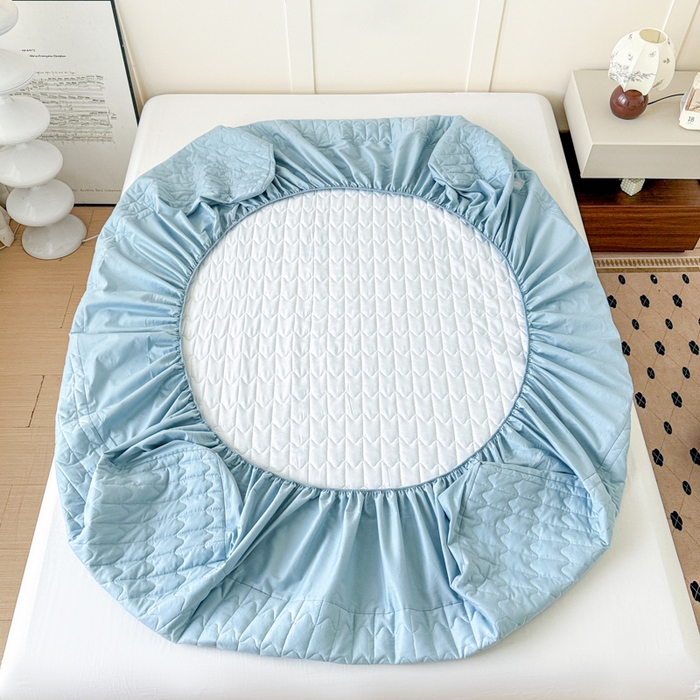 91家纺网 家纺一手货源 找家纺 （总）岚吉家纺 2026新款纯色M格单床笠床笠单件