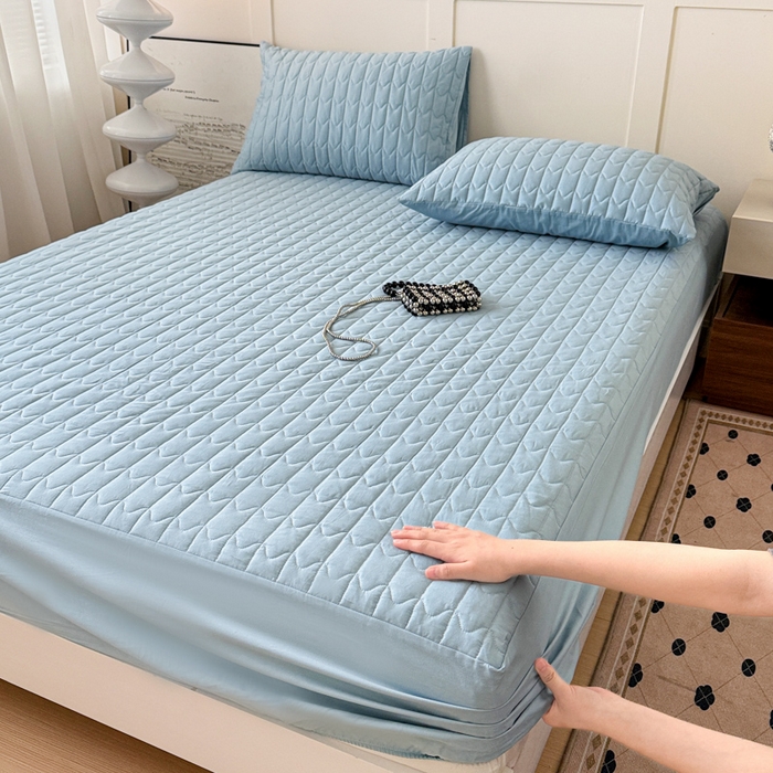 91家纺网 家纺一手货源 找家纺 （总）岚吉家纺 2026新款纯色M格单床笠床笠单件