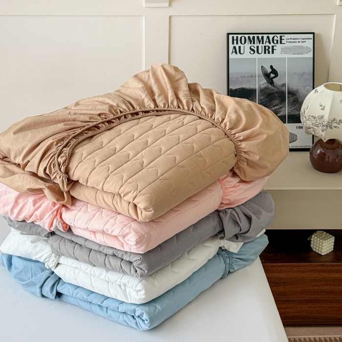 岚吉家纺 2026新款纯色M格单床笠床笠单件 组合图（仅供展示不可下单）