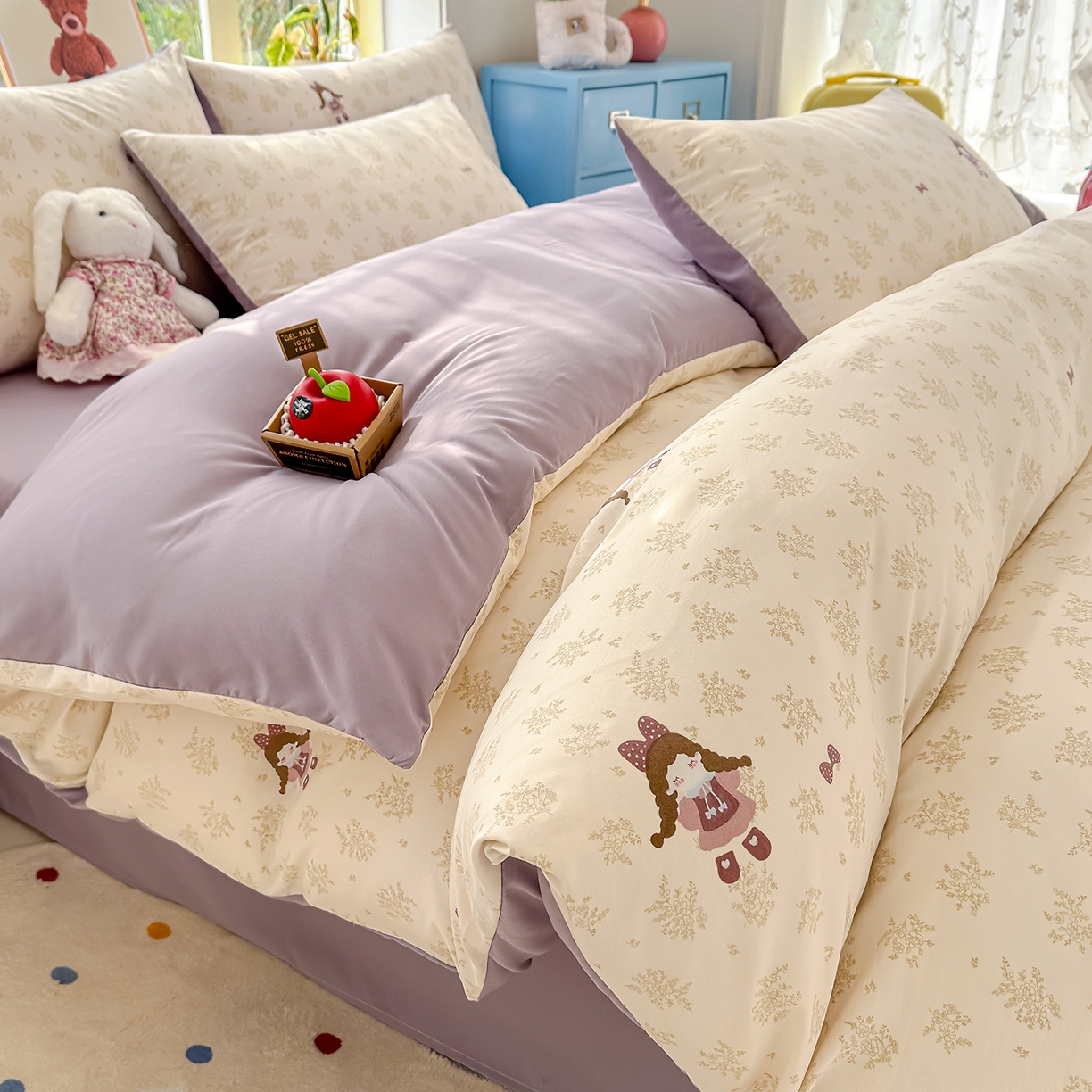 91家纺网 家纺一手货源 找家纺 （总）铺尚美家纺 2026新款A类古法水洗仿棉云感纱四件套