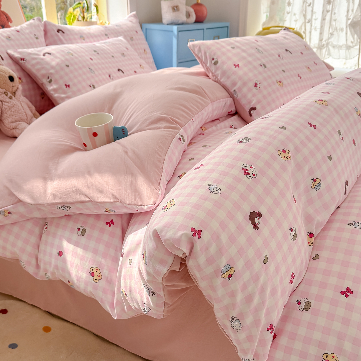 91家纺网 家纺一手货源 找家纺 （总）铺尚美家纺 2026新款A类古法水洗仿棉云感纱四件套