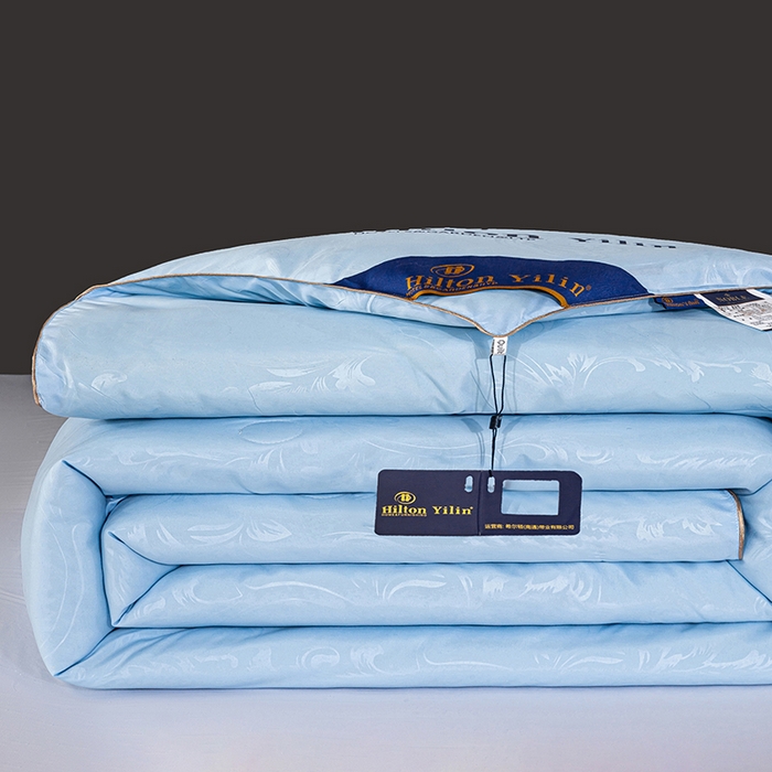 奕宸居 2026春夏新款全棉纯棉提花酒店蚕丝被子被芯 天蓝