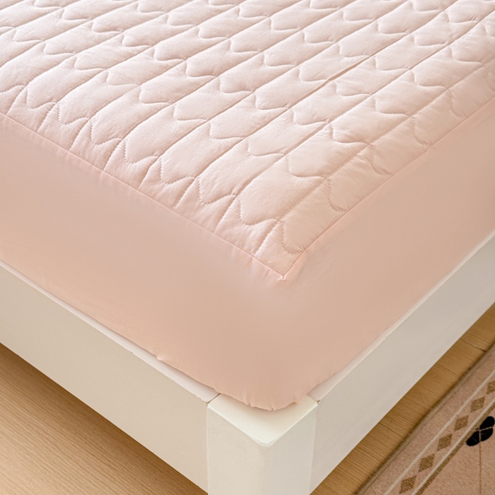 91家纺网 家纺一手货源 找家纺 岚吉家纺 2026新款纯色M格单床笠床笠单件 M格-粉玉